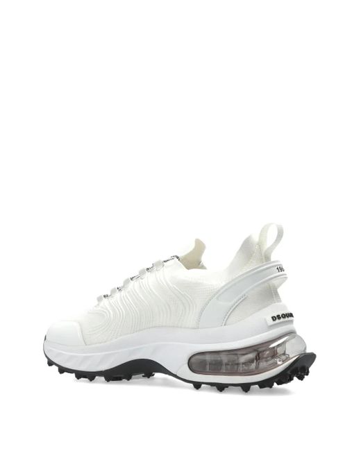 DSquared² White Bubble Lace-Up Sneakers