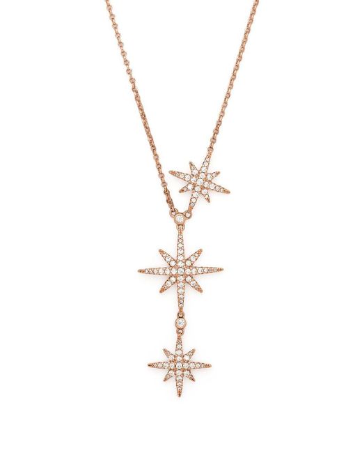 Apm Monaco Crystalembellished Triplestar Necklace in Gold (Metallic