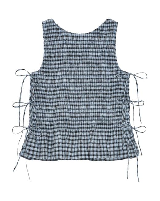 Ganni チェッカートップ Blue