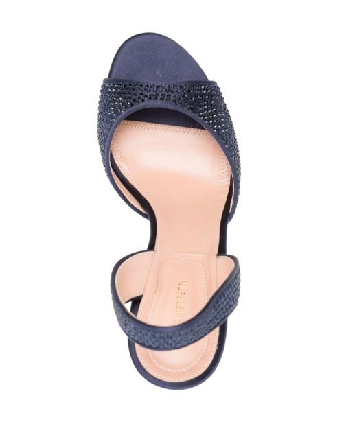 Alberta Ferretti Blue 95mm Crystal-embellished Sandals