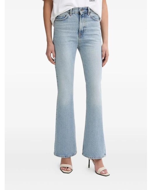 Fiorucci Blue Heart-Detail Flared Jeans