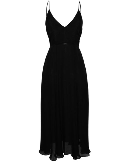 Kiki de Montparnasse Black Georgette Silk Slip Dress