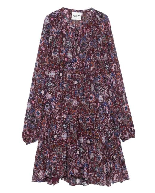 Isabel Marant Purple Bess Floral-Print Dress