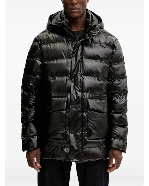 Karl Lagerfeld Black Hooded Padded Jacket for men