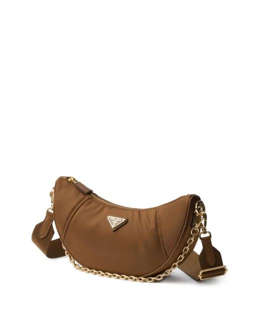 Prada Brown Demi-Lune Shoulder Bag
