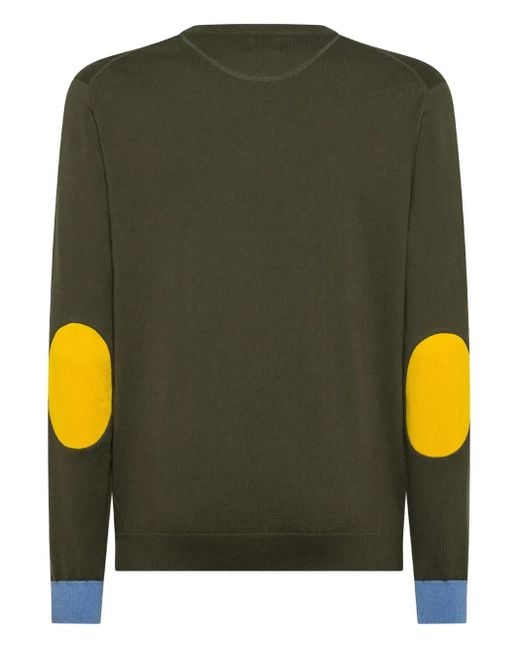 Sun 68 Green Elbow-Patch Sweater for men