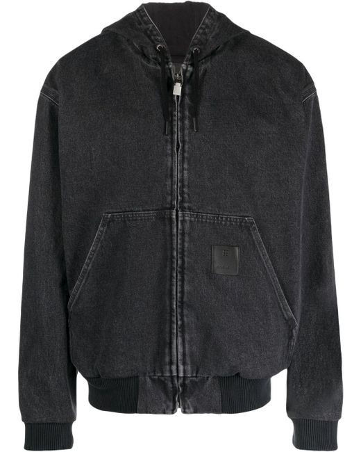 Givenchy Black Distressed-effect Cotton Hooded Jacket for men