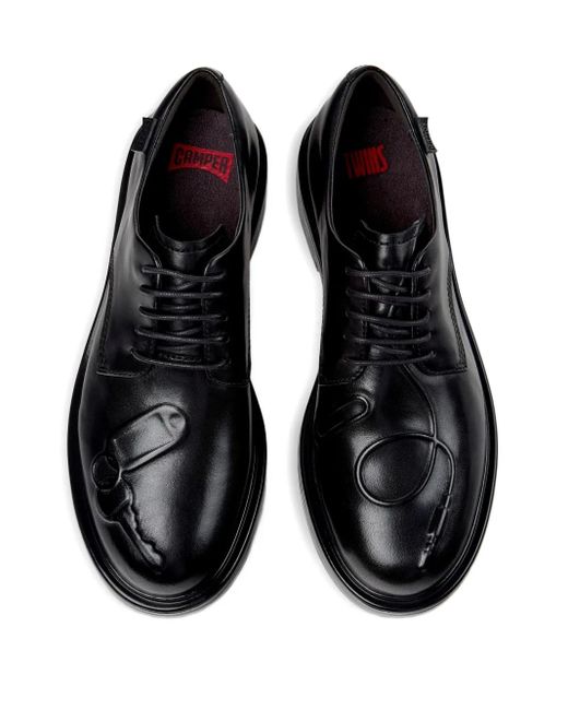 Camper Twins レースアップ レザーシューズ Black