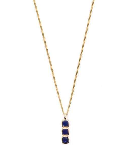 Tom Wood Metallic Mini Cushion Lapis Lazuli Pendant Necklace