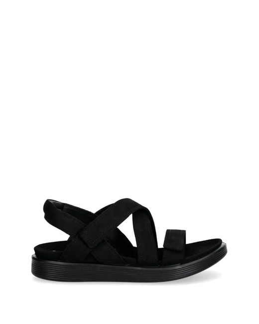 Ecco Black Crossover Touch-Strap Sandals