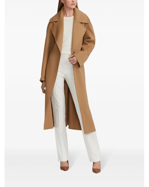 Ralph Lauren Brown Leonarda Cashmere Wrap Coat
