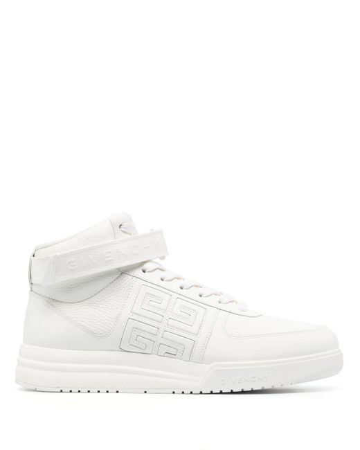 Givenchy White G4 High-top Leather Sneakers for men