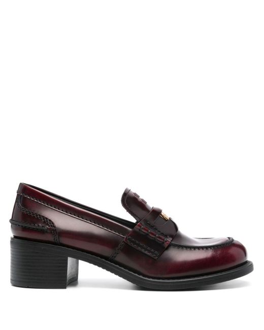 Miu Miu Brown 45Mm Penny-Slot Loafers