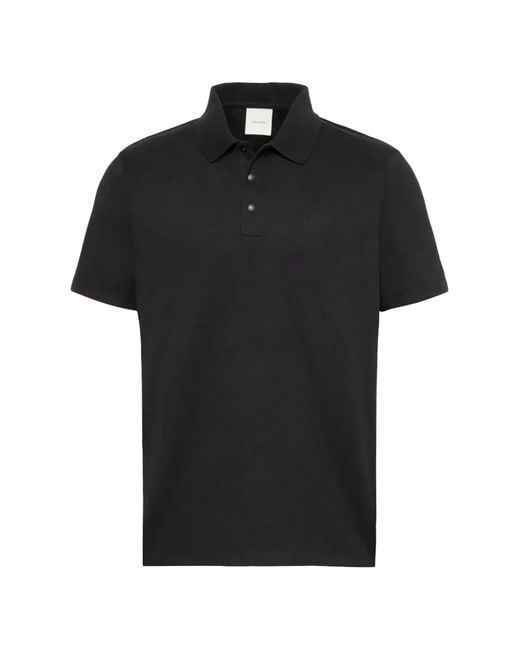 Calvin Klein Black Buttoned Polo Shirt for men