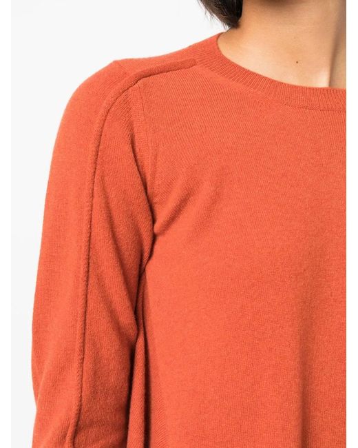 Stella McCartney Orange Pull En Maille Fine À Ourlet Asymétrique
