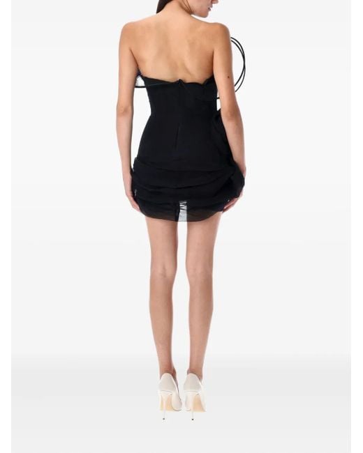 Magda Butrym Black Sheer-Tulle Corset Mini Dress