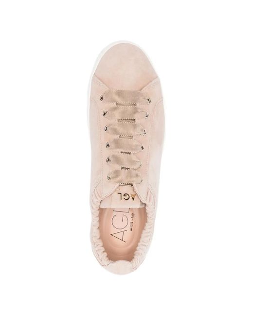 Agl Attilio Giusti Leombruni Natural Suzie Ruffled-Detail Sneakers