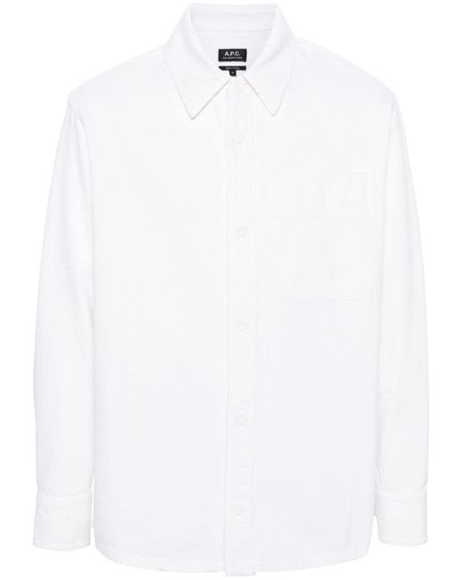 A.P.C. Overhemd Met Borstzak in het White voor heren