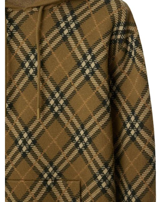 Burberry Green Wool-Mohair Blend Hooded Sweatshirt for men