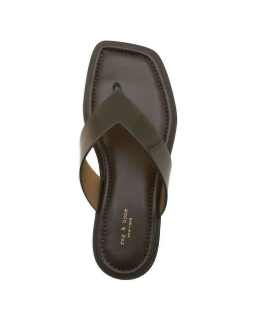 Rag & Bone Brown Transparent-Strap Square-Toe Flip-Flops