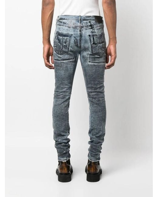 Purple Brand Blue X-Ray Low-Rise Skinny Jeans for men