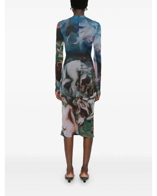Mugler Blue X Ambera Wellmann Impossession Midi Dress