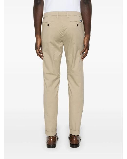 Fay Natural Slim-Cut Gabardine Trousers for men