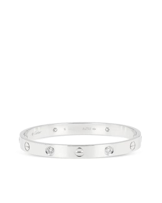 Cartier White 18K Love 4 Diamonds Bracelet