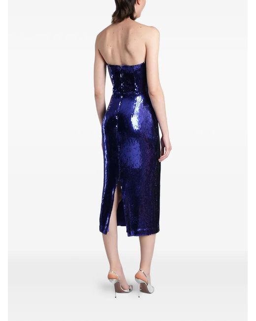 Alex Perry Blue Robe-Bustier À Sequins