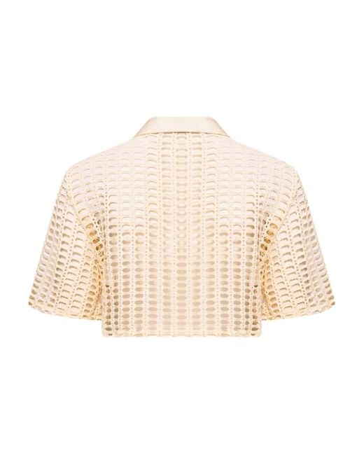 PATBO Natural Selene Mesh Crop Top