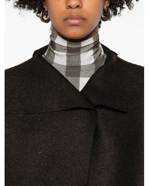 Harris Wharf London Black Short-Sleeve Collared Coat
