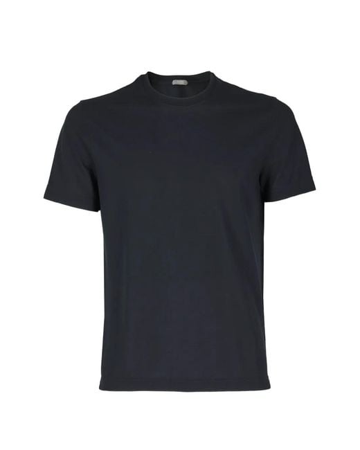 Zanone Black Crew-Neck T-Shirt for men