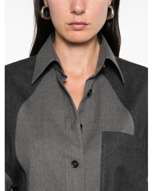 Stella McCartney Gray Panelled Oversized Shirt