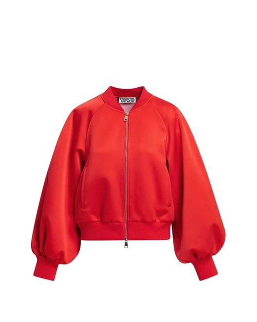 Essentiel Antwerp Red Kyro Raglan-Sleeve Bomber Jacket