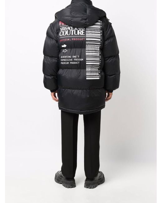 Plumífero con capucha y logo Versace Jeans Couture de Tejido sintético de  color Negro para hombre - Lyst