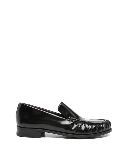 Lardini Black Ruched Loafers for men