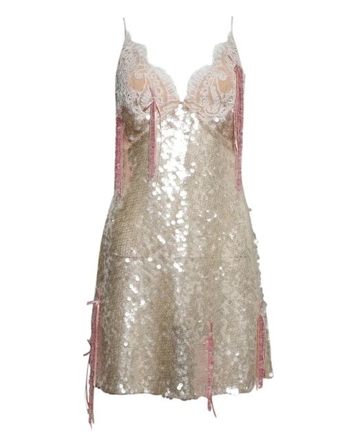 Wiederhoeft White Sequinned Dress