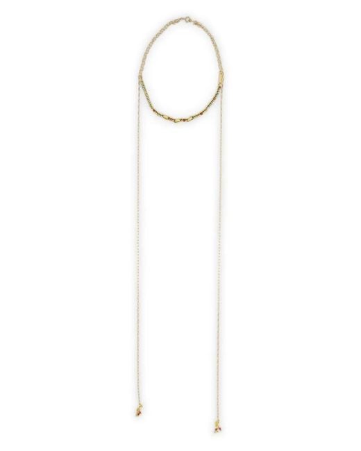 Isabel Marant White Beaded Scarf Necklace