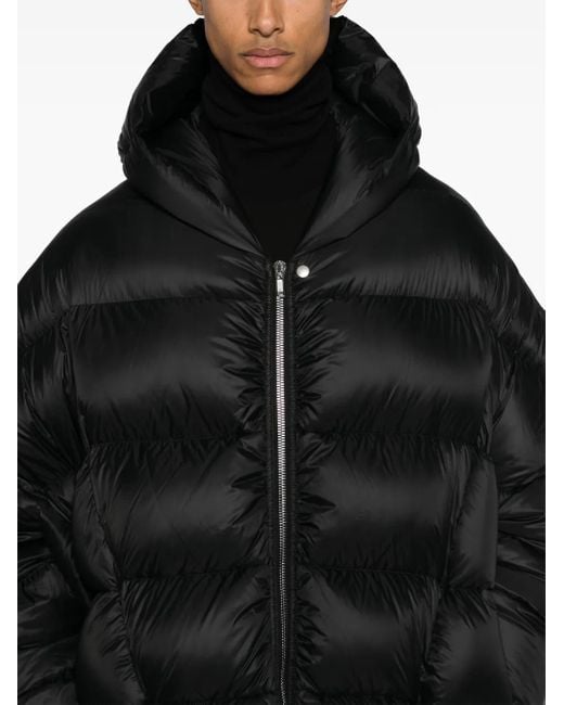 メンズ Rick Owens フーデッド パデッドジャケット Black