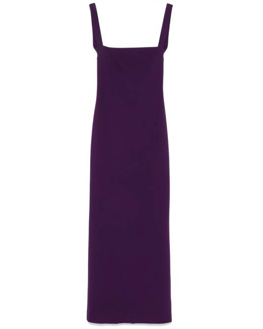 Blanca Vita Purple Crepe-Texture Maxi Dress