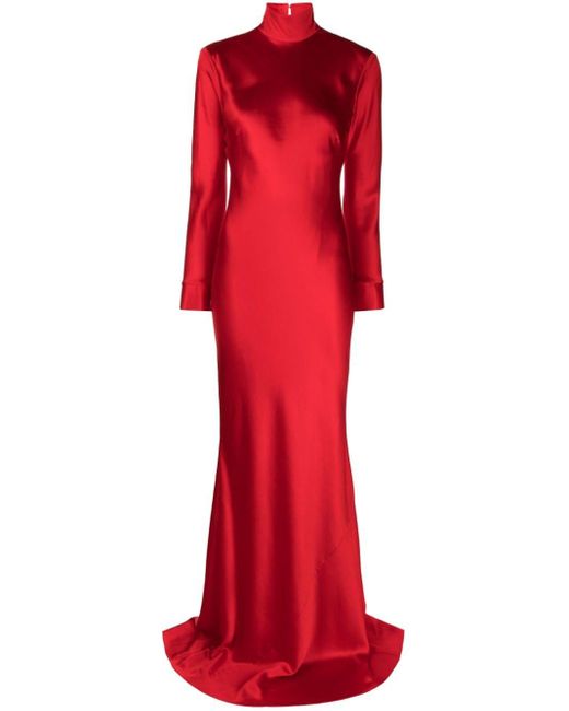 Robe longue à dos ouvert Michelle Mason en coloris Red