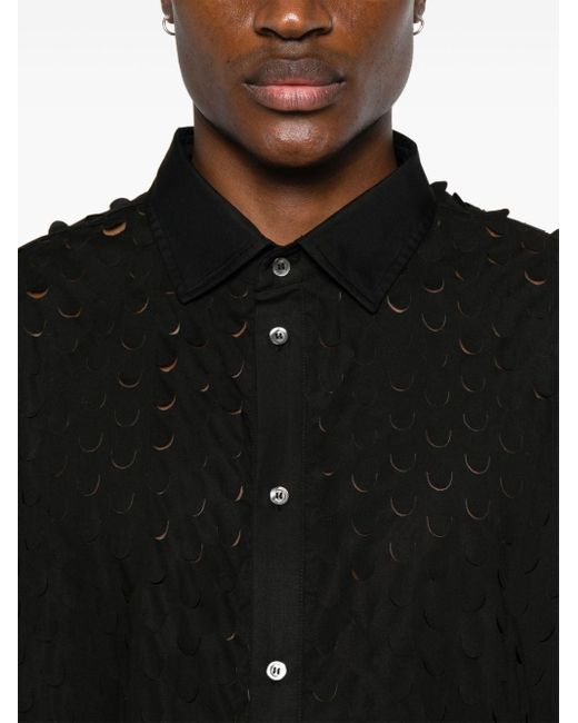 Camicia con dettaglio cut-out di BOTTER in Black da Uomo