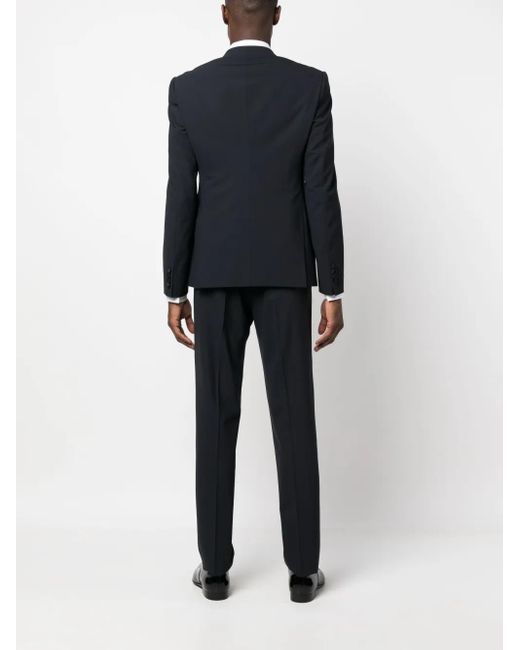 Emporio Armani Black Satin-Trim Single-Breasted Suit for men