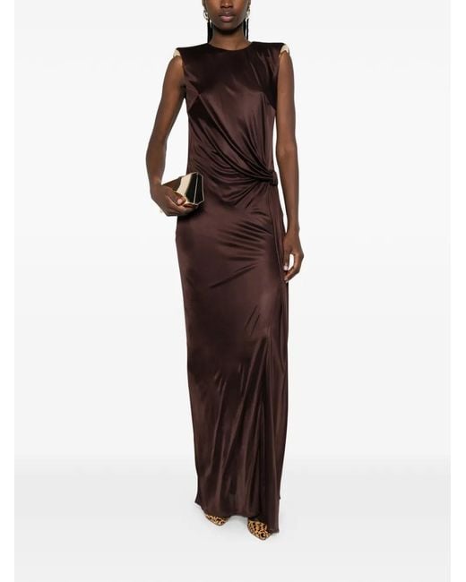Elisabetta Franchi Open-Back Maxi Dress in Purple | Lyst
