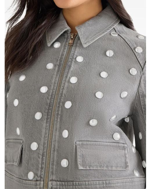Cinq À Sept Gray Harriet Studded Denim Jacket