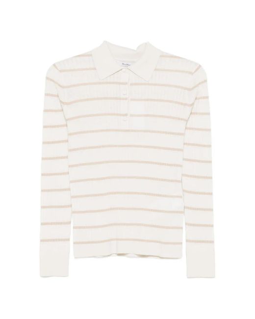 Max Mara White Striped Polo