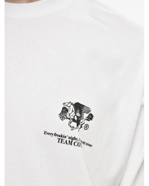 Children of the discordance White Contrast-Print Crew-Neck T-Shirt for men
