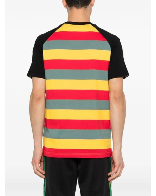 Adidas Gray Bob Marley Originals Striped T-Shirt for men
