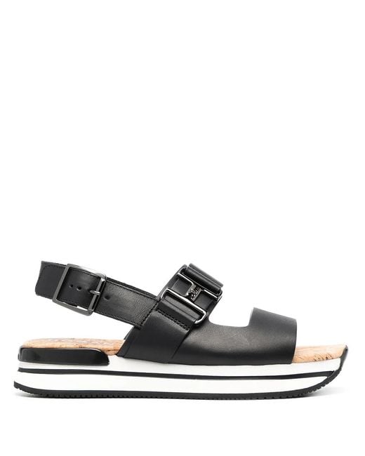Hogan White Flatform Sandals