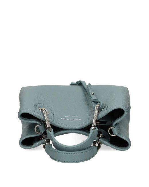 Emporio Armani Blue Mini Myea Top-Handle Tote Bag